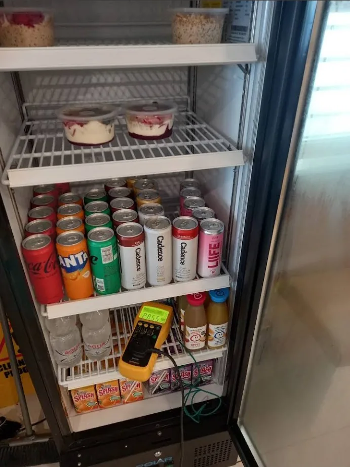 Commercial display chiller being PAT tested