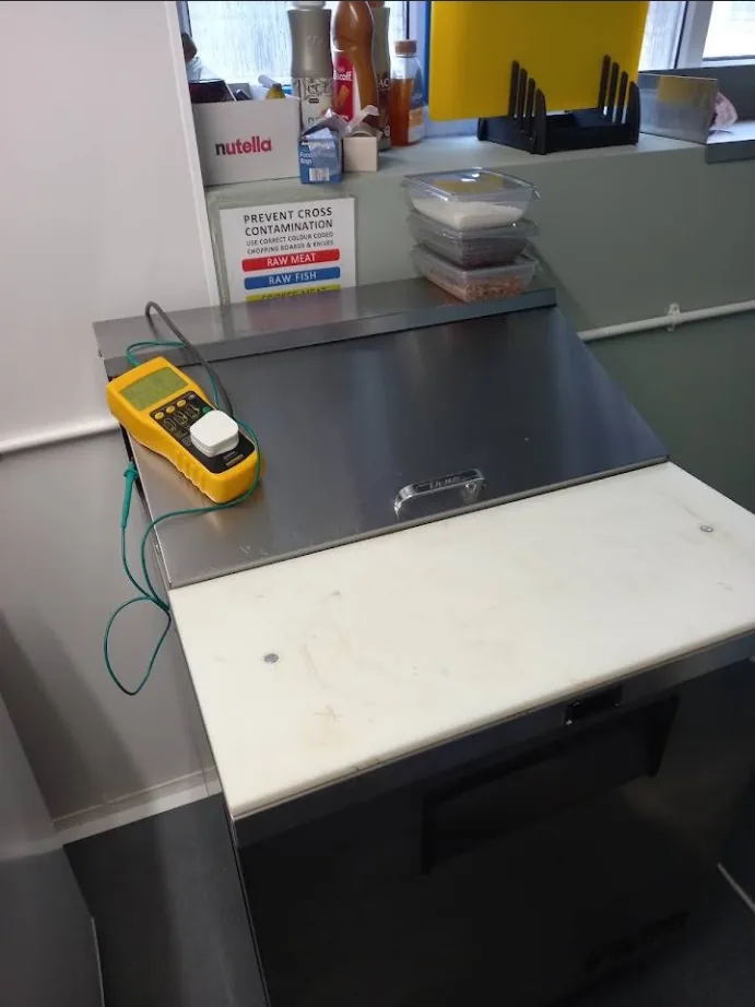 Commercial freezer being PAT tested